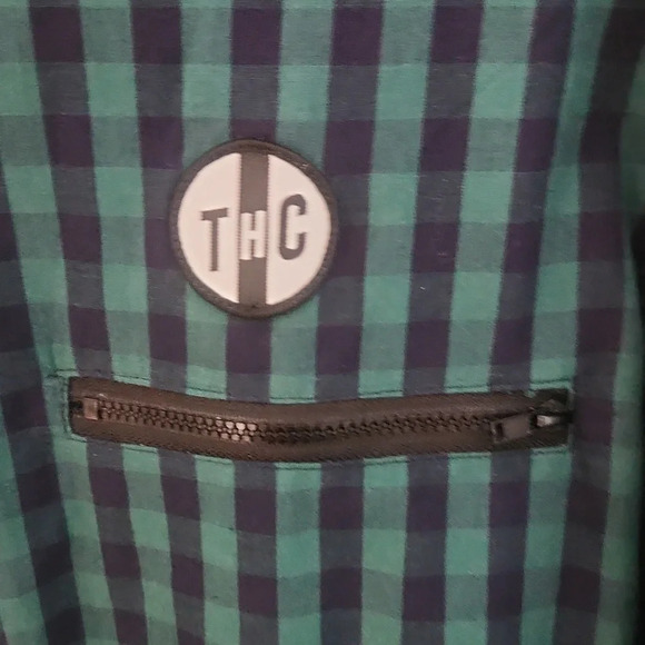 Tango Hotel Tartan Long Sleeve Plaid Shirt Black/green size MEDIUM - Picture 5 of 11